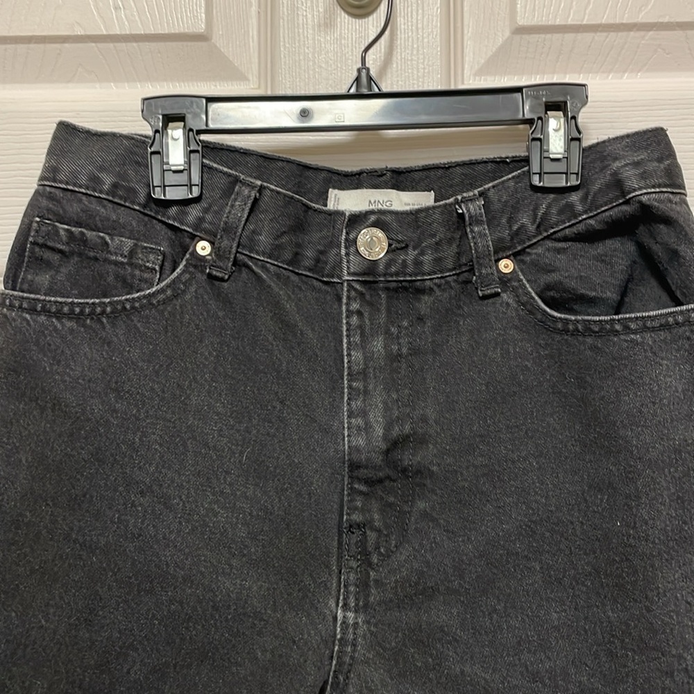 MNG | Mango | Talla |Black | Denim | Cotton | High-Waisted | Jean Short | Size 6 - Picture 3 of 13